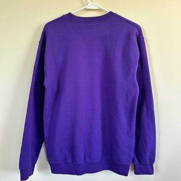 Gildan Vintage Cat Sweatshirt Purple Crew Neck Long Sleeve SMALL One of a Kind - Picture 10 of 11